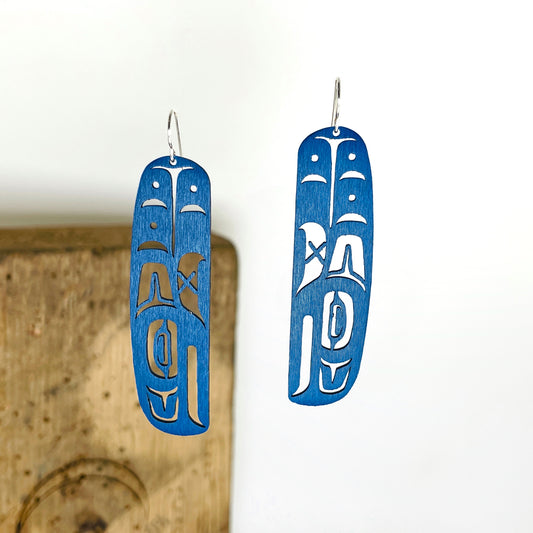 Diving Raven - Aluminum Earrings